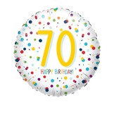 Balónek 70. narozeniny s puntíky 43 cm